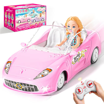 HapKid Pink Remote Control Car for Girls, 1:18 Scale RC Cars with LED Light, 2.4 GHZ Pink Truck Toy with 100 Min Long-Lasting Re