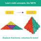Geometiles 3D Building Set - 32-pc Math Learning Toy, Mini Set 1, Plastic, Made in USA, Pentagon/Triangle
