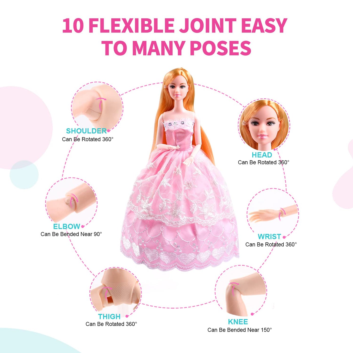 Ucanaan Girl Doll And Closet Set With Doll Clothes And Accessories Items Including Fashion Dolls, Dressand Many Other Accessories (Refer Picture Shows),Best Gitfs For Girls Christmas Birthday