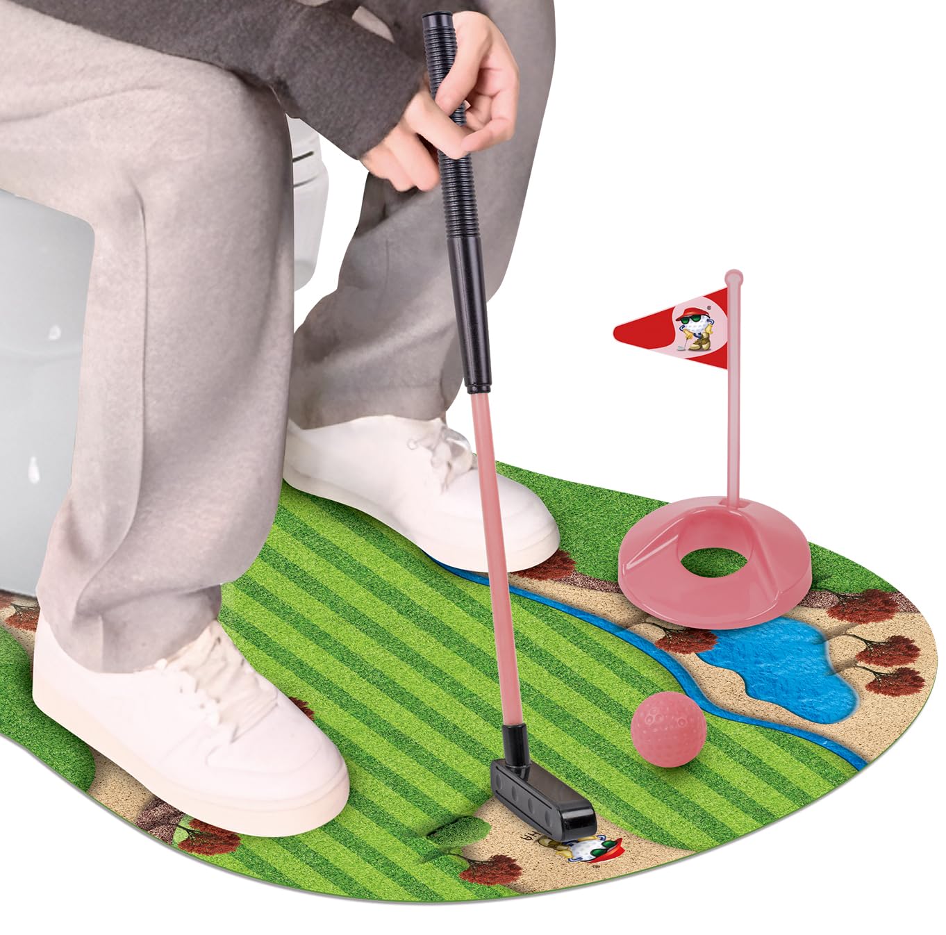GOODLYSPORTS Toilet Golf  Mini Golf Game - Golf Gifts for Women  Gag Gifts Funny mature-themed - Funny Gifts for Women  Mom  Sister  Girlfriend  Birthday  Mothers Day - White Elephant Gifts for mature-themeds