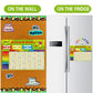 Magnetic Reward Behavior Star Chore Chart For One Or Multiple Kids, Includes 8 Markers + 60 Foam Backing Illustrated Chores + 300 Stars In Red, Yellow, Blue. X- Large 17X12 Inch. Hanging Loop Ready!