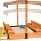 Aivituvin Kids Sand Boxes With Lid, Kids Outdoor Play Large Sandbox With Covers Foldable Bench Seats And Toy Bin Storage, Upgrad