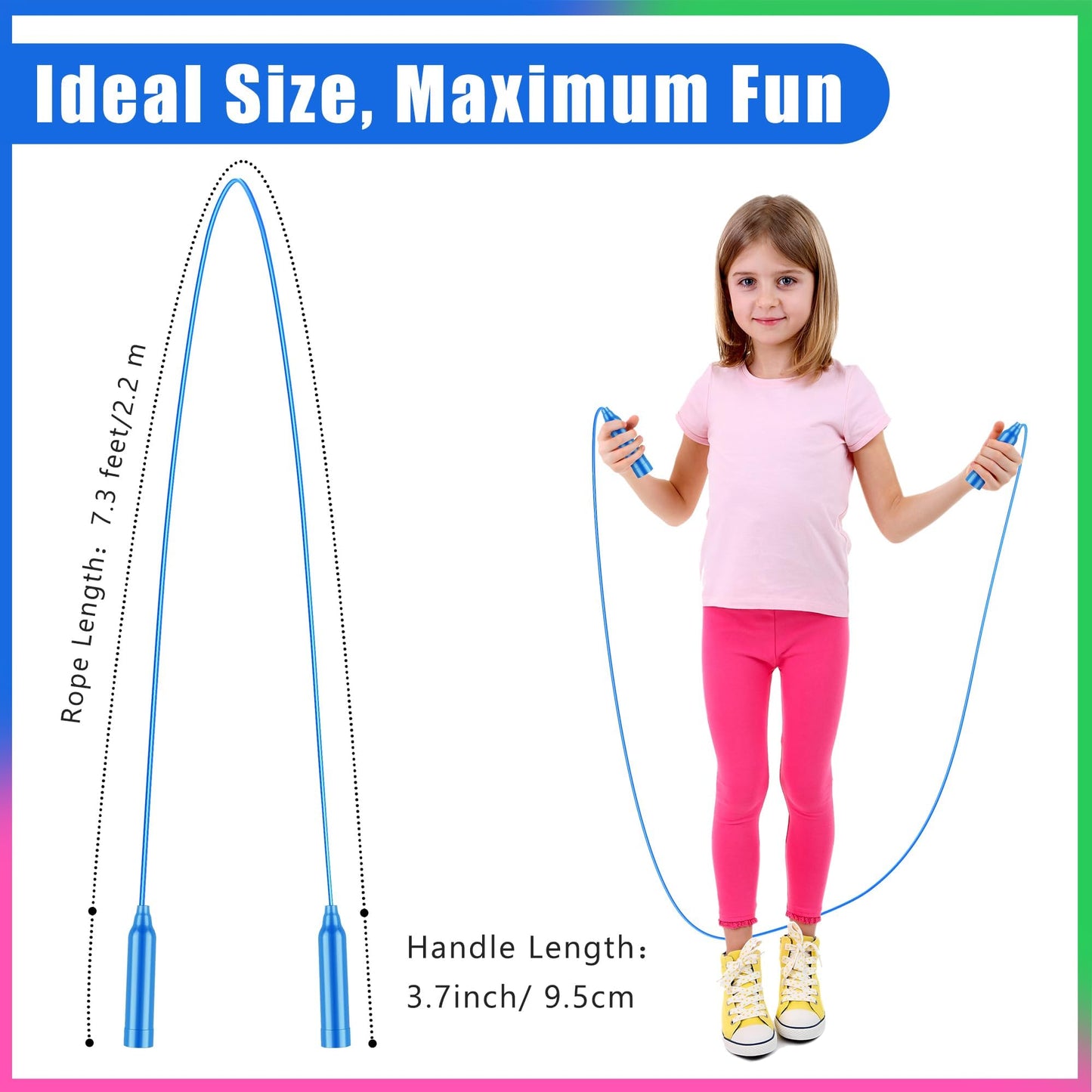 Aodaer 30 Packs Kids Jump Rope Set Colorful Outdoor Jump Ropes 7.3 Feet Adjustable Skipping Ropes For Outdoor Fun Activity Great