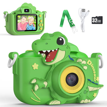 Upgraded 48Mp Kids Camera For Girls Boys 3-12, Video Selfie Camera-Christmas Birthday Dinosaur Gift For Toddler, Hd Digital Came