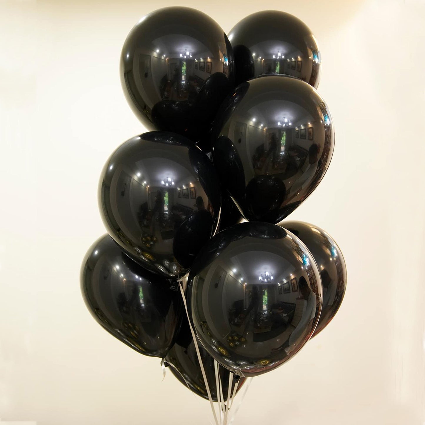 Colorful Elves 12 Inch 100 Pcs Metallic Chrome Black Balloons Latex Helium Shiny Thicken Balloons Party Decoration