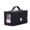 Stepane MTG Card Storage Box  3 In 1 Graded Carrying Deck Box  2PCS Commander Deck Boxes with Dice Tray  Removable Box Lid with Handle Black/Violet