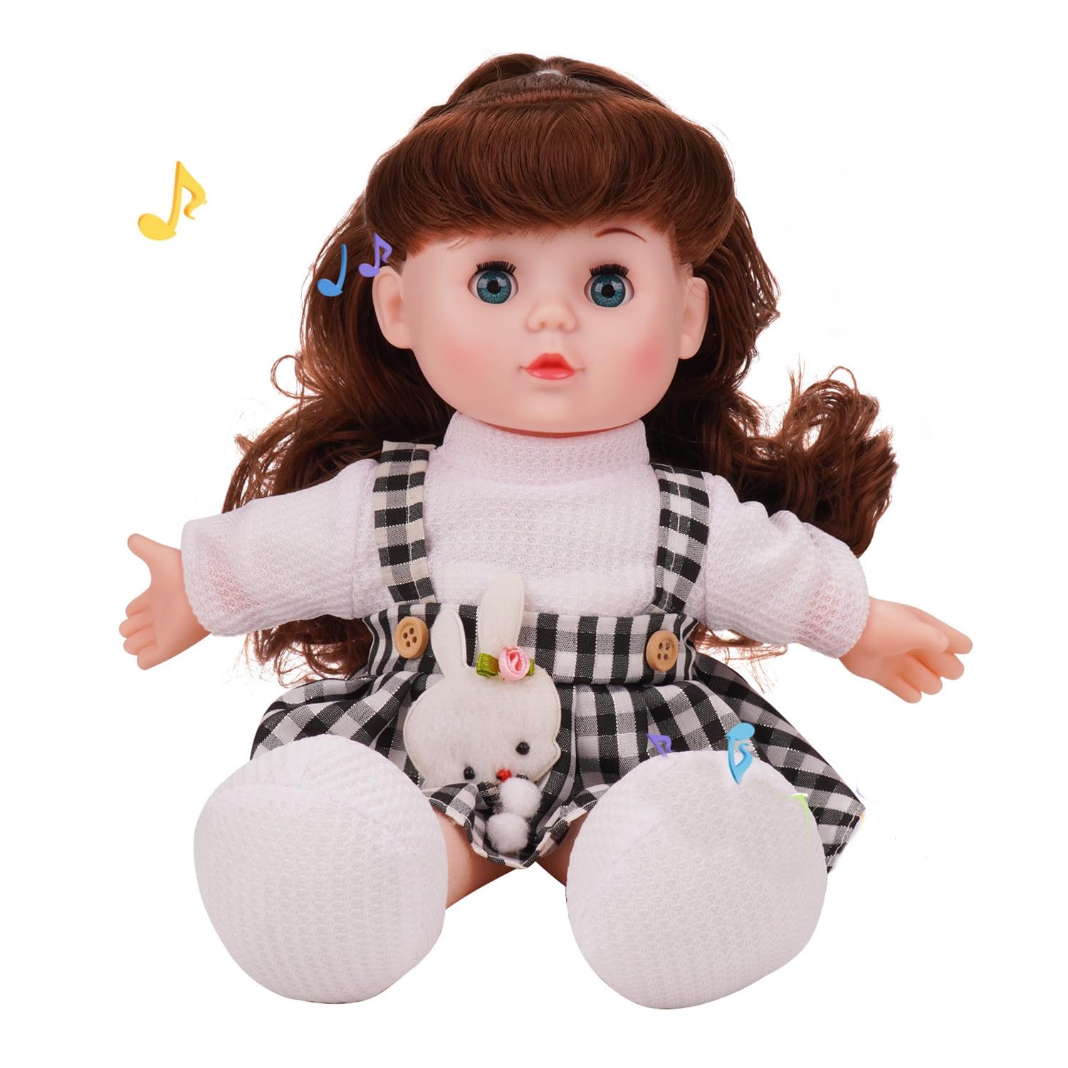DZDJCCS 13   Interactive Baby Dolls, Sweet Smile Face Baby Doll with Soft Body and Open/Close Eyes,Realistic Baby Dolls with Hai