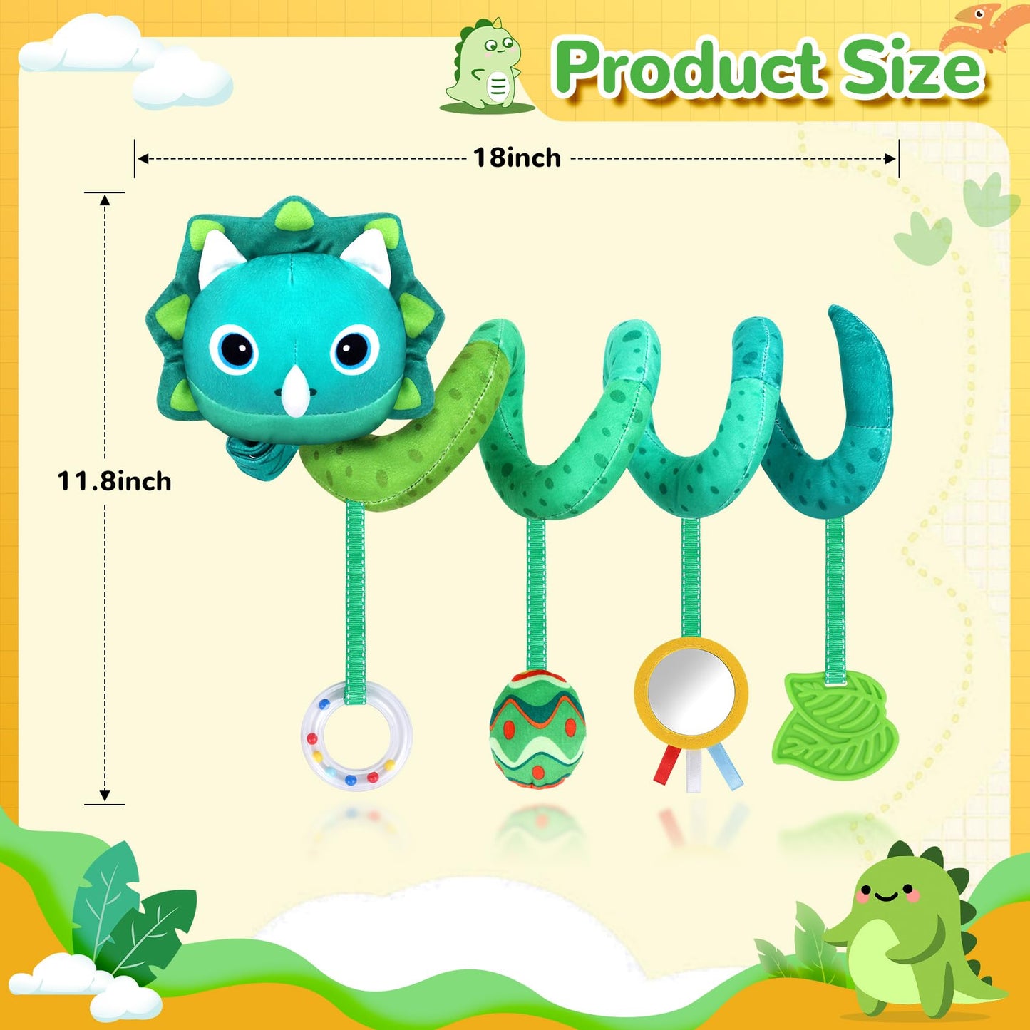 Car Seat Toys for Babies 0-6 Months,Baby Activity Stroller Toy for Newborn 0 3 6 Months,Hanging Rattle Toys for Crib Mobile with