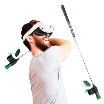 DeadEyeVR - DriVR advanced Chrome - Stepped Steel Golf Club for Virtual Reality - Realistic VR Golf Simulator Handle - Adjustable Weighted VR Golf Club Grip for Enhanced Play