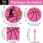 Gisgfim 96 Pcs Pink Basketball Party Supplies Paper Plates Napkins Basketball Sport Theme Birthday Party Tableware Decorations F