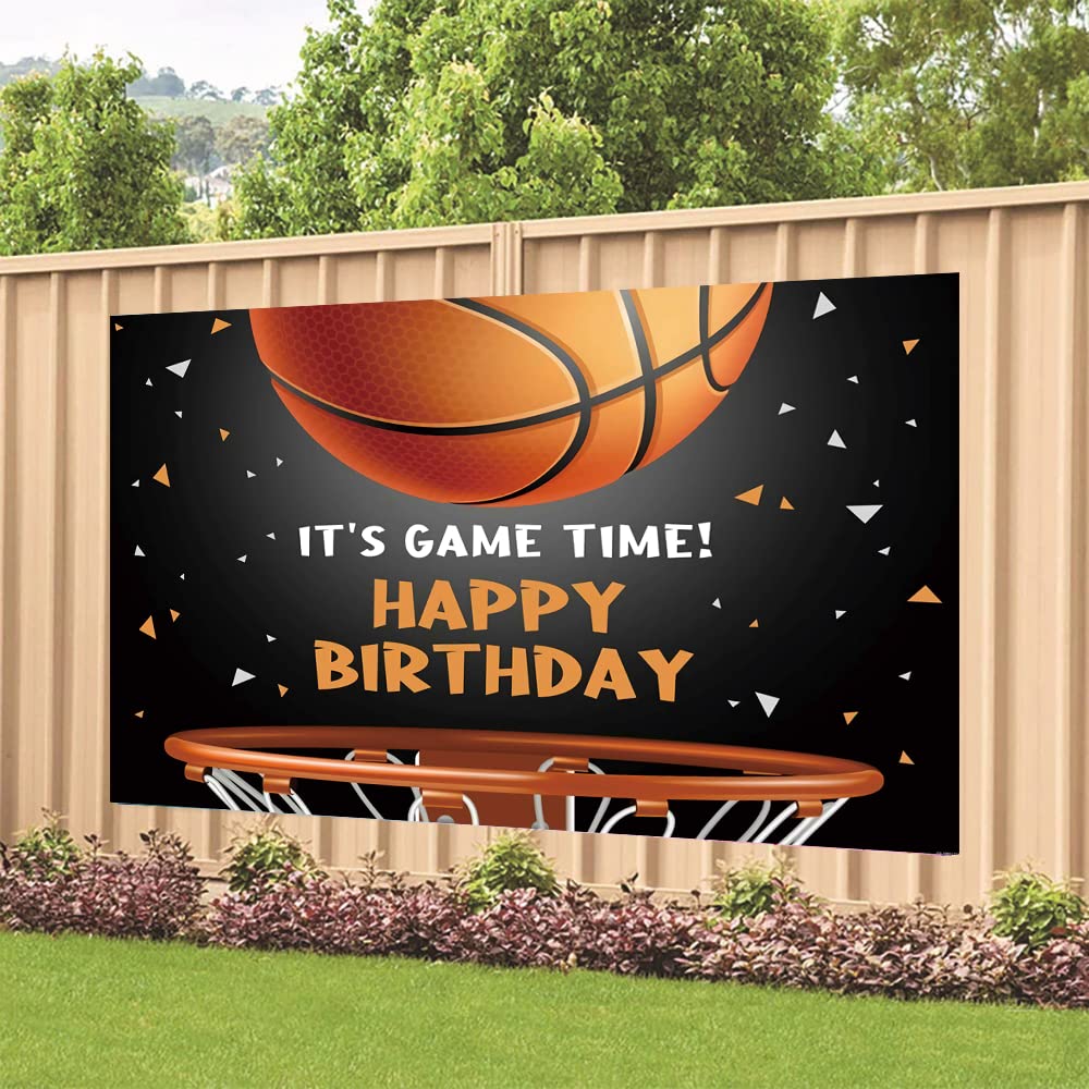 Basketball Happy Birthday Backdrop Decorations Basketball Happy Birthday Banner Basketball Birthday Photo Background For Home In