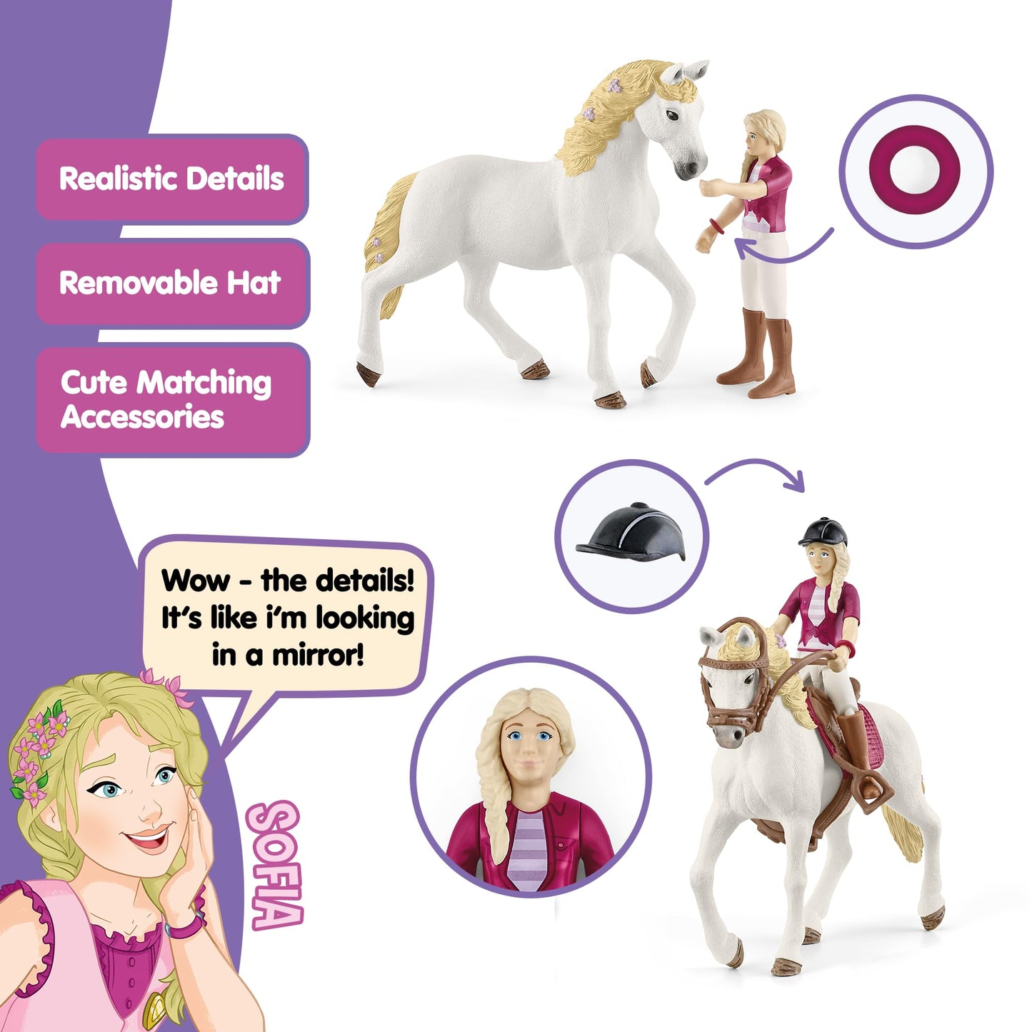 Schleich Horse Club — Sofia And Blossom 10 Piece Horse Club Play Set With Rider And Andalusian Mare, Horse Toys For Girls And Boys Ages 5-12