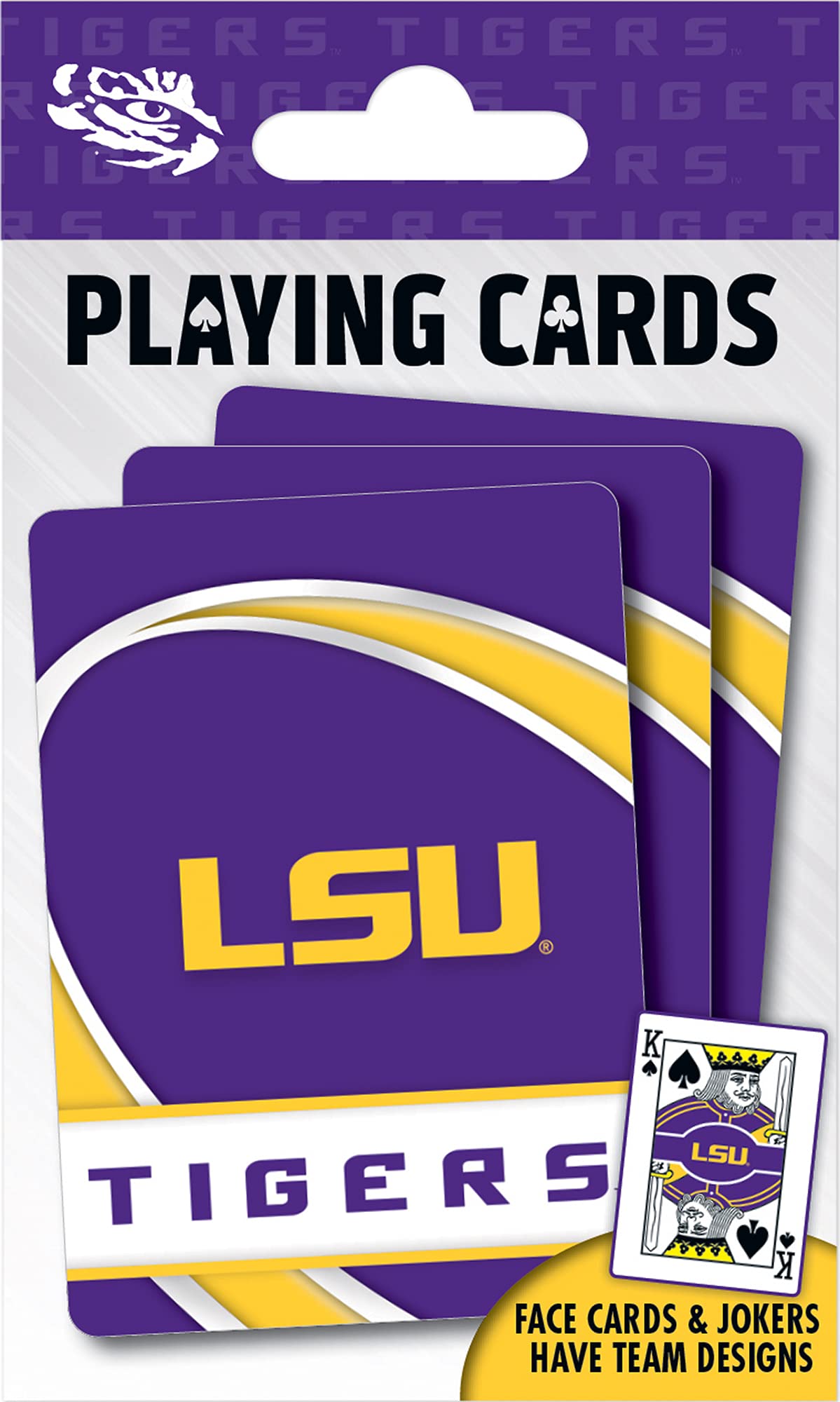 Masterpieces Family Games - Ncaa Lsu Tigers Playing Cards - Officially Licensed Playing Card Deck For Adults, Kids, And Family