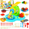 Play Color Dough Set for Kids Ages 4-8, 35PCS Kitchen Creations Noodle Playset, Art Crafts Food Modeling Play Toys for Girls Boy
