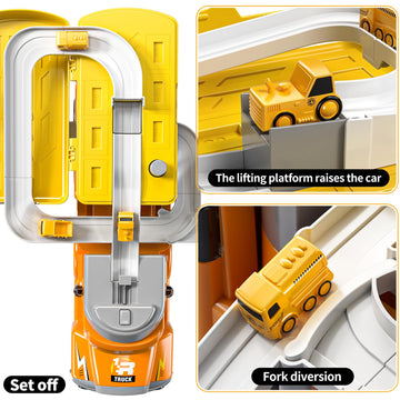 TEMI Construction Truck Kids Toys for 3 4 5 6 Year Old Boys, Toddler Car Adventures Toys for Girls, Car Carrier Toy with 8 Vehic