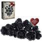 Black Roses Flower Bouquet Building Set, Rose Botanical Collection Blocks Kit Compatible With Lego Flowers For Adults, Gothic De