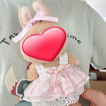 17cm Doll Clothes for Doll, Outfits Costumes Compatible with Dolls Keychain Accessories (Pink Princess Skirt)