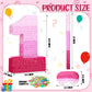 Sratte Number Piñata Number Birthday Piñata Decorations Gradient Pink Piñata With Stick Blindfold Confetti For Girls Boys Birthday Anniversary Party Decorations Supplies(Number 1)