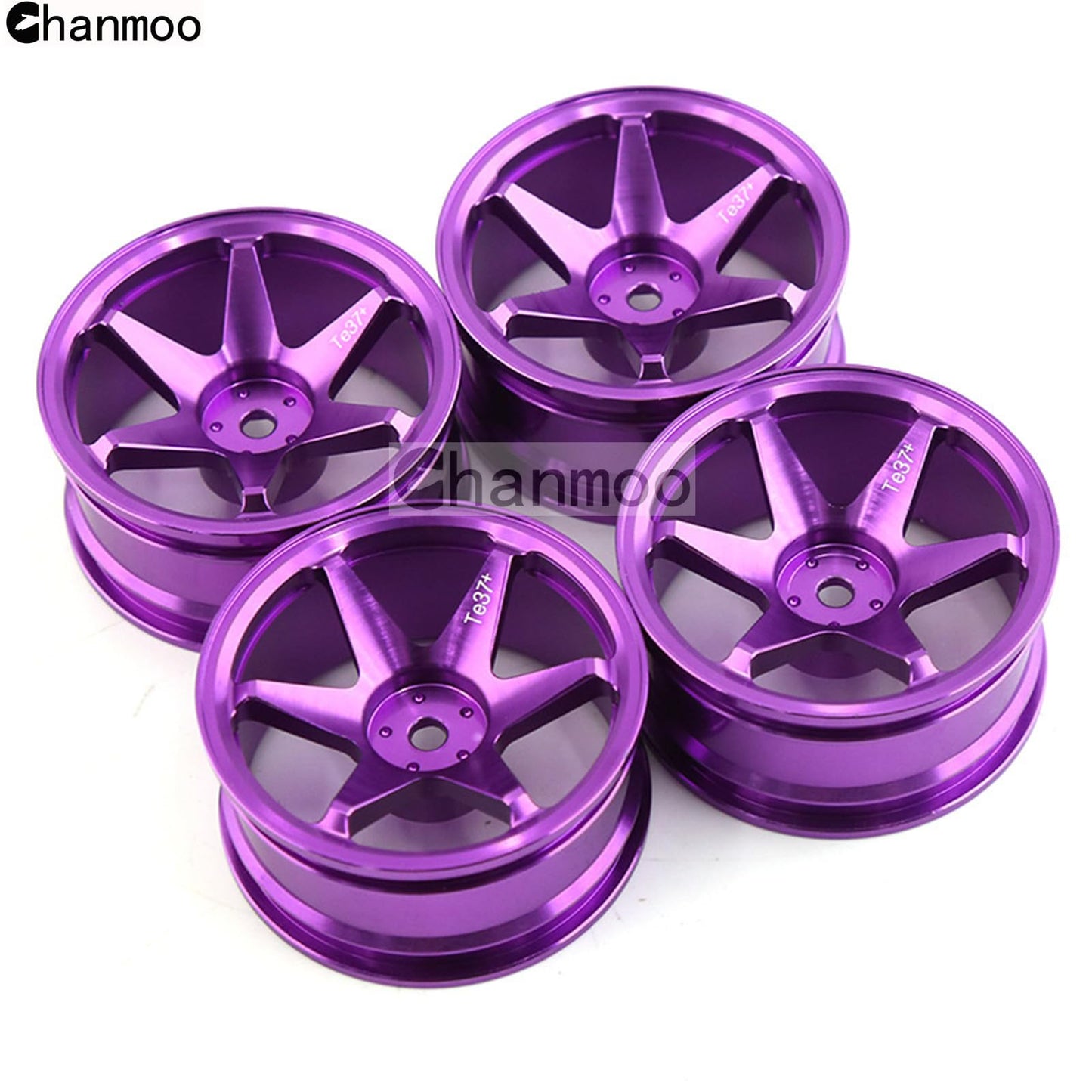 Chanmoo 1/10 Rc On Road Wheels Rims 12Mm Hex Alloy Aluminum Drift Hubs For 1:10 Scale Rally Racing Car Tires Tamiya Tt01 Tt02 Xv