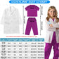 COTATERO Doctor Scrubs Costume for Kids With Stethoscope Lab Coat Career Day Costume Halloween Dress Up For Boys Girls 3-12 (Purple  XXL-150/9-10Y)