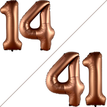 Katchon, Coffee Brown 14 Balloon Number - Big, 40 Inch | Coffee Brown Number Balloons, Coffee Decor, Coffee Theme Party, Number 14 Brown Balloons | Brown 14 Ballon, Coffee Birthday Party Decorations