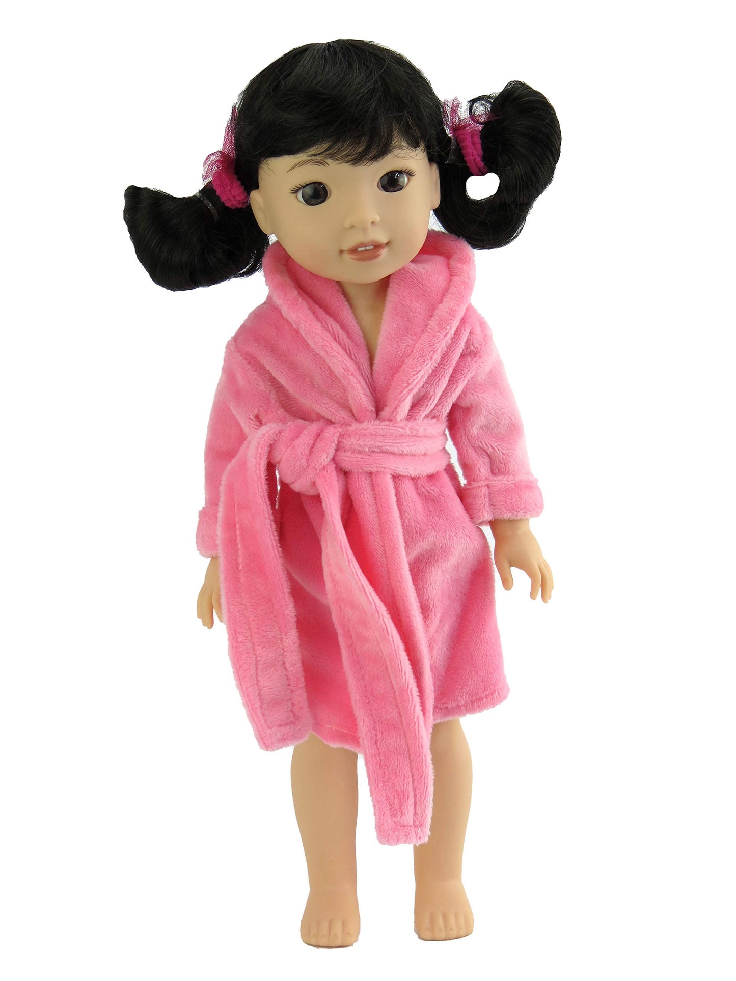 American Fashion World Pink Bathrode for 14-Inch Dolls | enhanced Quality & Trendy Design | Dolls Clothes | Outfit Fashions for Dolls for Popular Brands