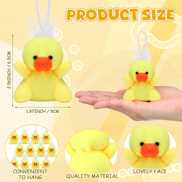 Shappy 50 Pcs Mini Animal Plush Toys Small Stuffed Animals Bulk Cute Tiny Plushies Keychains For Gift Party Carnival Prize(Duck)