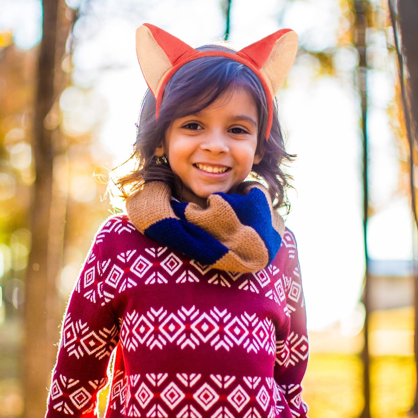 Christmas 5pcs Foxes Ears Headband Cute Fashion Plush Animal Ear Hair Hoop Cosplay Costume Headdress for Festival Birthday Hallo