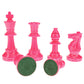 We Games Color Bright Plastic Staunton Tournament Chess Pieces With 3.75 In. King - Half Chess Set Of Chess Pieces Only, Pink