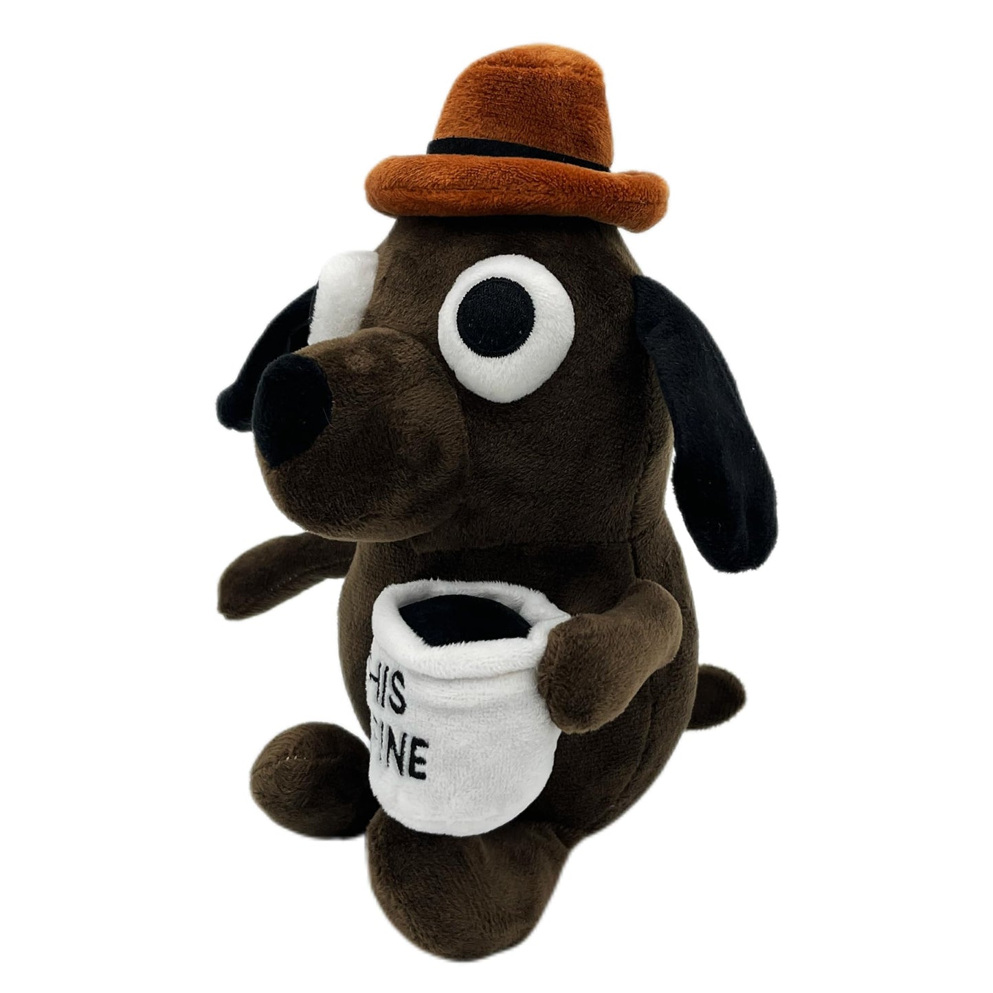 Tavashome 11'' Funny Chocolate This Is Fine Dog Plushie, Humor Coffee Drinking Dog Stuffed Animal Soft Dolls Plushies, Inspirati