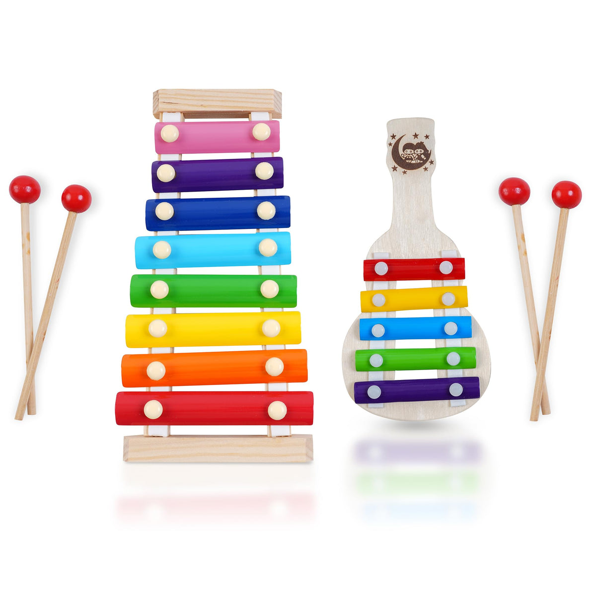ToddlerS Step Wooden Xylophone (5 & 8 Notes) Combo | Wooden Musical Instrument Piano Toy | Educational Toy For Babies And Toddl