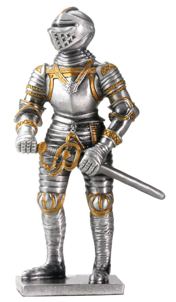 Ytc Pewter English Knight Statue Figurine Decoration