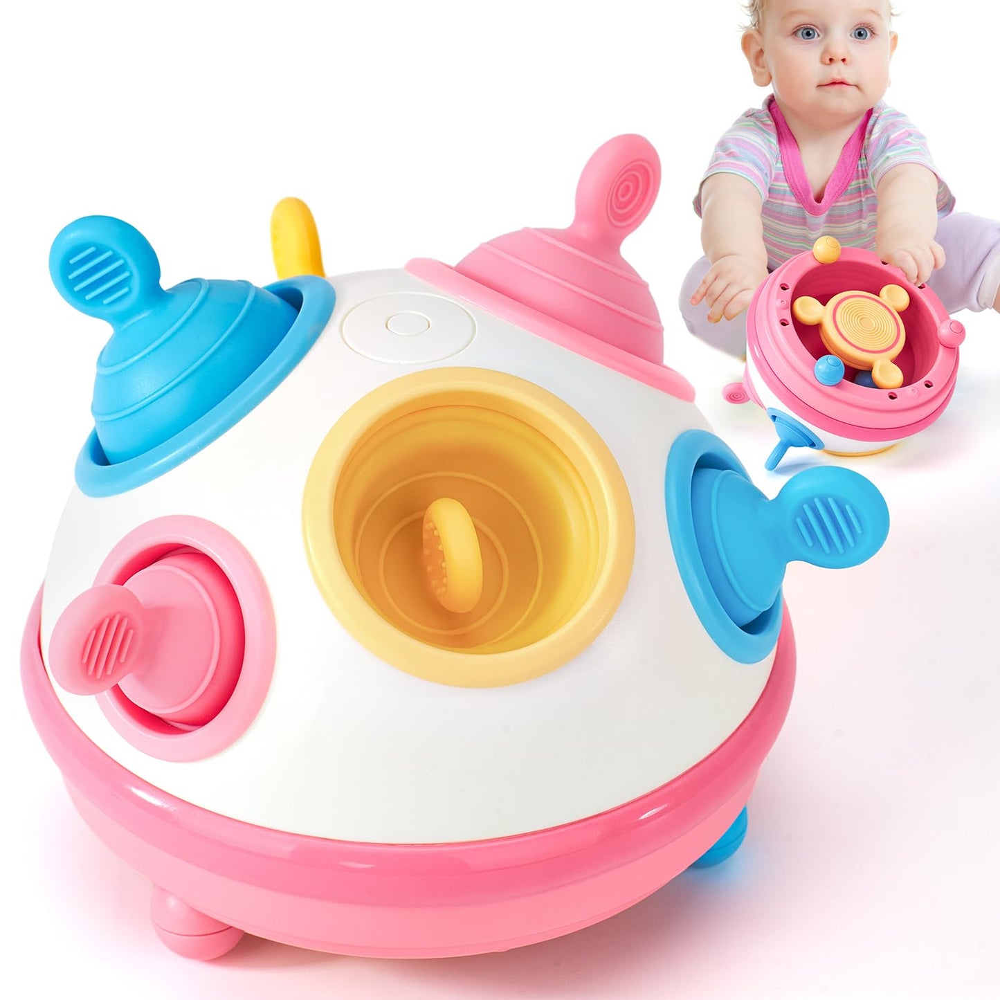 Hahaland 1 Year Old Girl Gifts - Montessori Toys Baby Toys 12-18 Months For Sensory Toys Pop Fidget Spinning Toy For 1-3-Year-Old Gift Infant Toy For 12-18 Month Birthday Gifts Easter Basket Stuffers