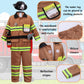 yolsun Tan Fireman Costume for Kids, Boys' and Girls' Firefighter Dress up (7 pcs) 4-5 Years