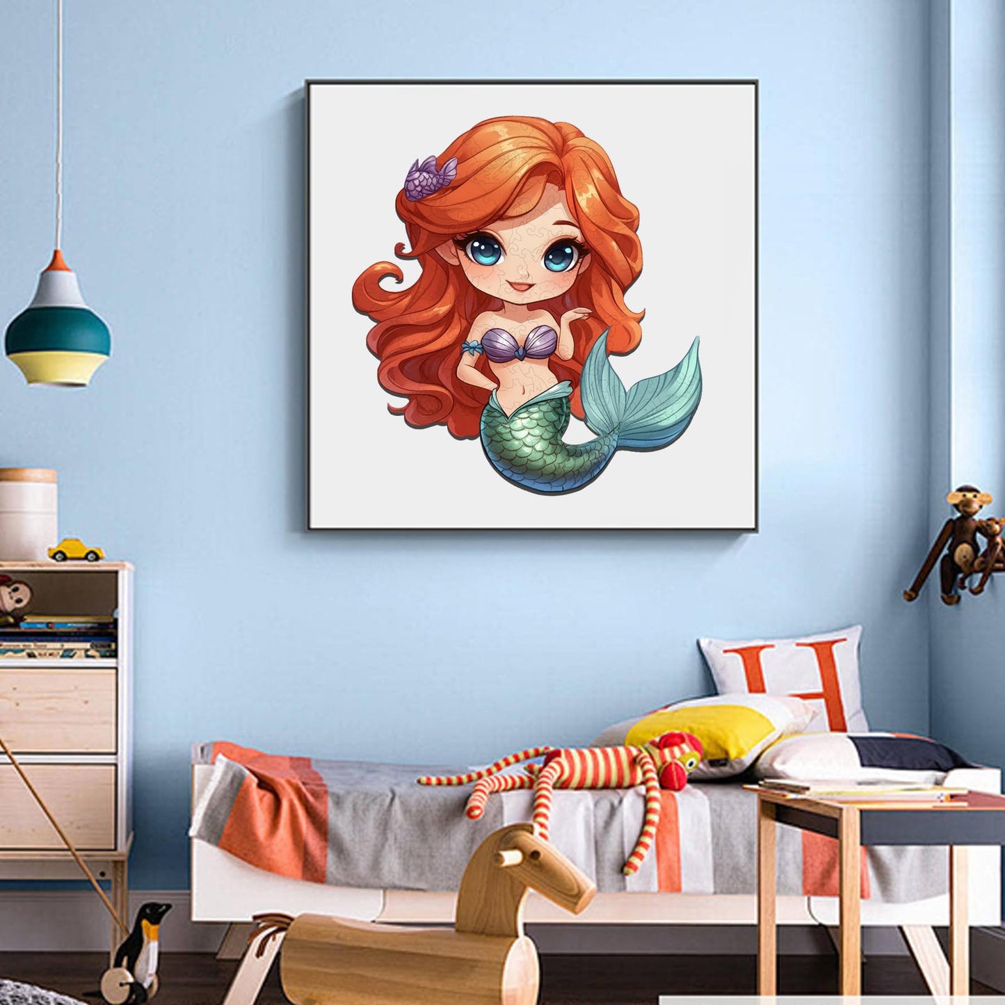 Jiroinlly Wooden Puzzles for mature-themed and Kids  100 Pieces Ocean Puzzle  Unique Shaped Mermaid Wooden Preschool Puzzle  Toddler Wooden Puzzle Toy Gift for Family and Friends  Suitable for Family Games