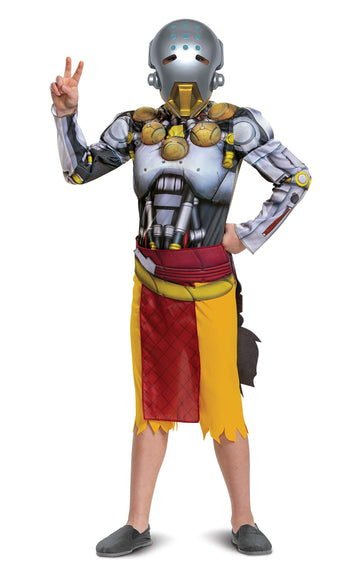Disguise Overwatch Zenyatta Costume, Video Game Inspired Character Outfit For Kids, Muscle Padded Jumpsuit, Child Size Xl (14-16) Tan (104559J)