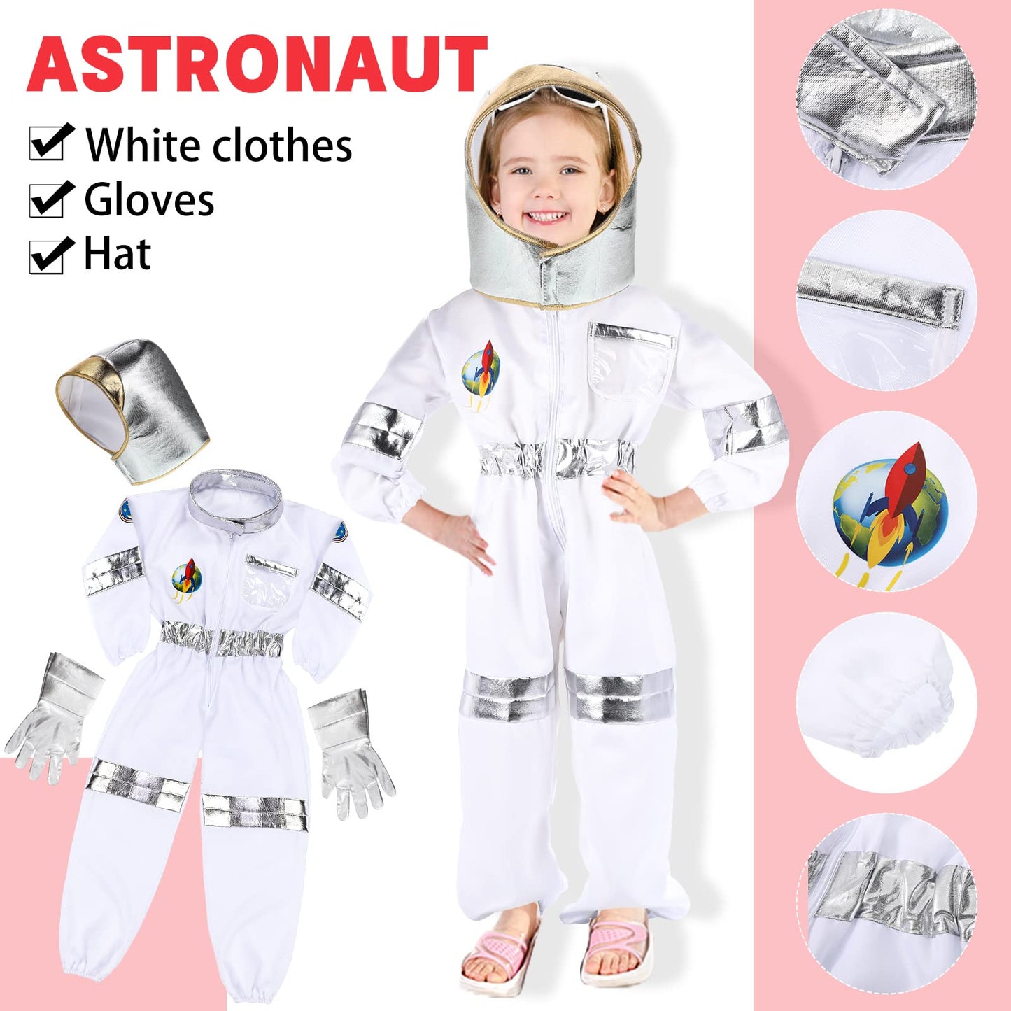 Vicenpal 4 Sets 12 Pcs Pretend Play Kids Costumes Set Christmas Gifts Role Play Costume Dress Costume For Kids Boys Girls (Firem