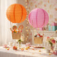 Namalu 24 Set Hot Air Balloon Centerpieces - Paper Lanterns & Wooden Candy Boxes for Baby Shower, Wedding, Bachelorette, Birthday Party - Red, Orange Series