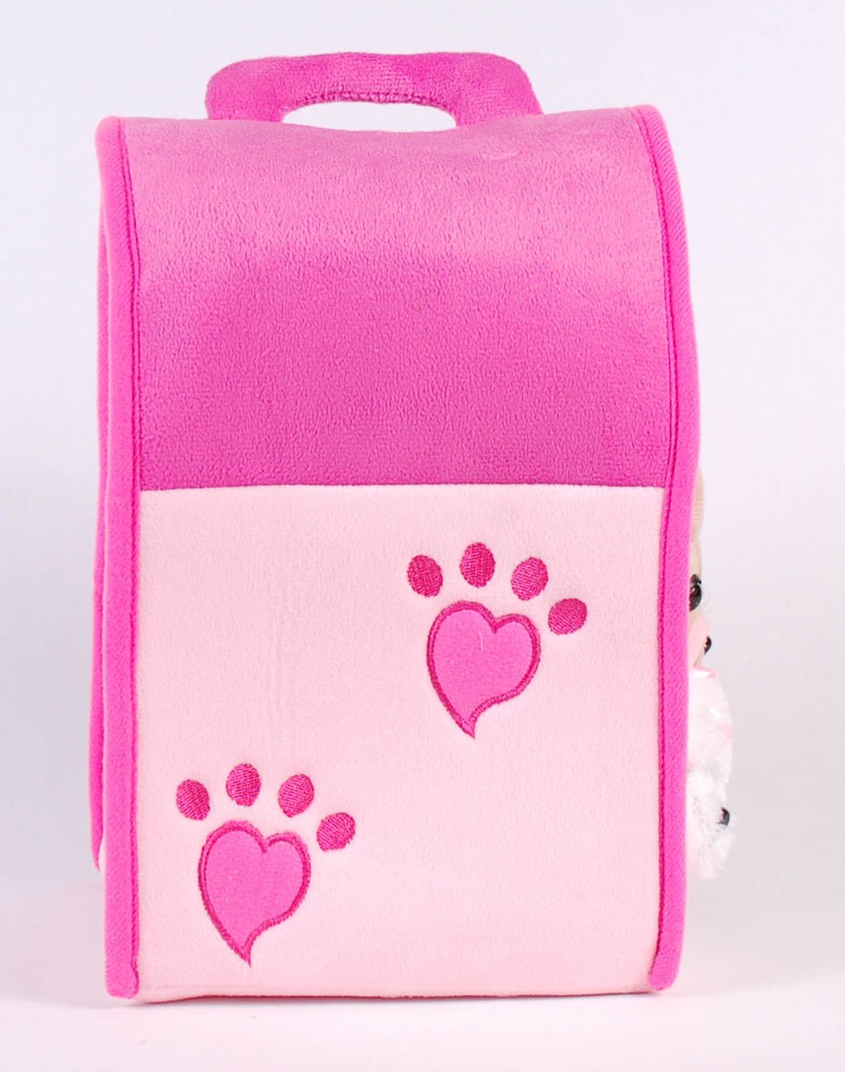 Unipak Plush Dog House Gift Bundle - 12" Carrying Case with 5 Stuffed Dogs & Mini Figures, Pink, Model 7166PD B