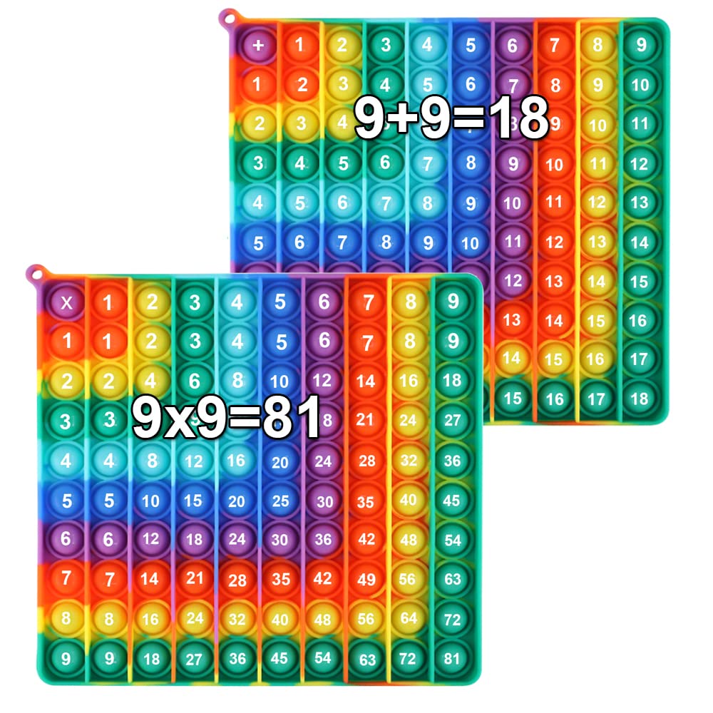 1x9 Math 1-9 Addition Chart & 9X9 Multiplication Tables, Right-Angled Rainbow S ...