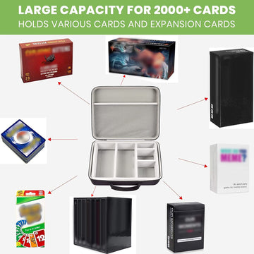 Card Deck Case For Trading Cards, Card Storage Box Holder For Magic The Gathering Booster/For Cards Against Humanity/For Cah Tcg Mtg Commander/For Yugioh/Football/Topps Sports Collectible Cards(Grey)
