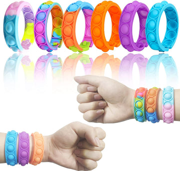 VGRASSP Pop It Fidget Sensory Toys, Stress Relief Silicone Pressure Relieving, Squeeze Novelty Return Gift, Friendship Band Chil