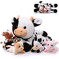 Sumind 5 Pcs Cow Plush Animals Set 13.78 Inch Mommy Cow Stuffed Animal With 4 Baby Cute Calf In Her Tummy Mommy And Small Plush For Baby Shower Boys Girls(Novel)