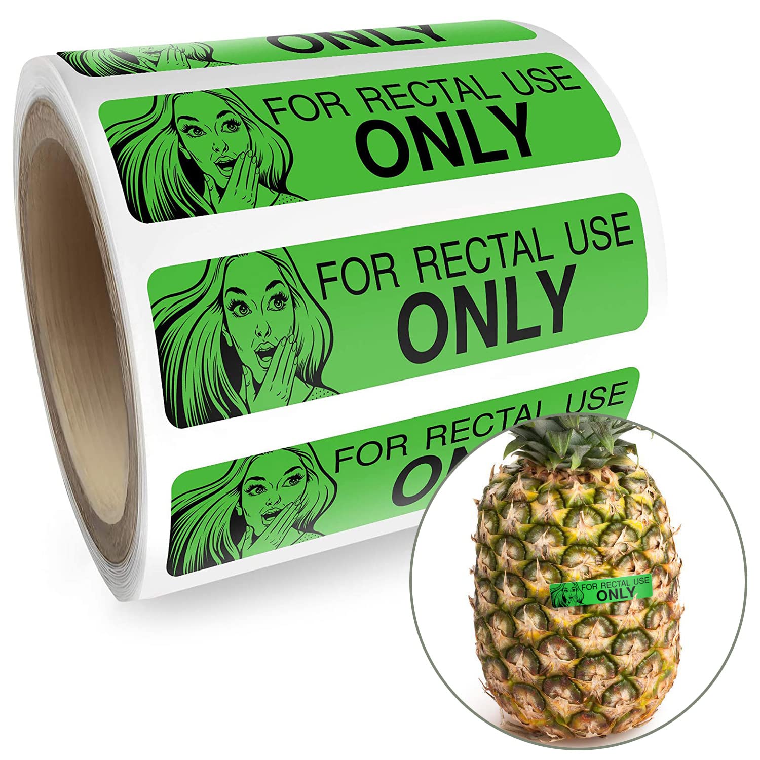 Rectal Use Only Stickers - Funny Gag Gifts For Adults - Pranks For Adults (200/Roll 1.5' X .375') Make Your Friends Laugh - Stupid Funny Prank Stuff And Practical Jokes (Green)