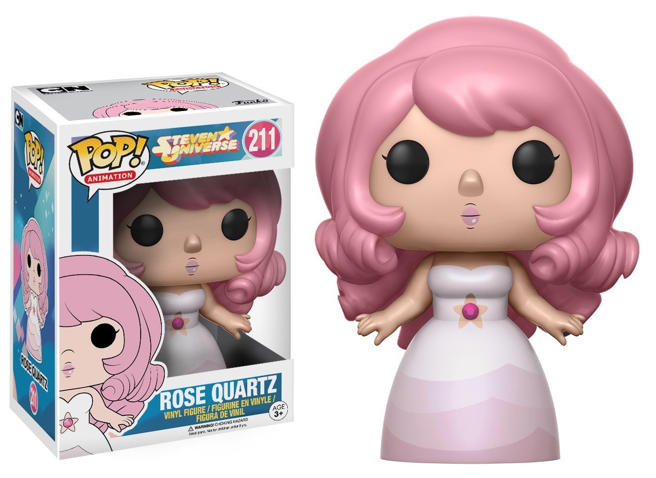 Funko POP Animation Rose Quartz Action Figure, 3.75 inches, Vinyl, Model 13401, Pink Color