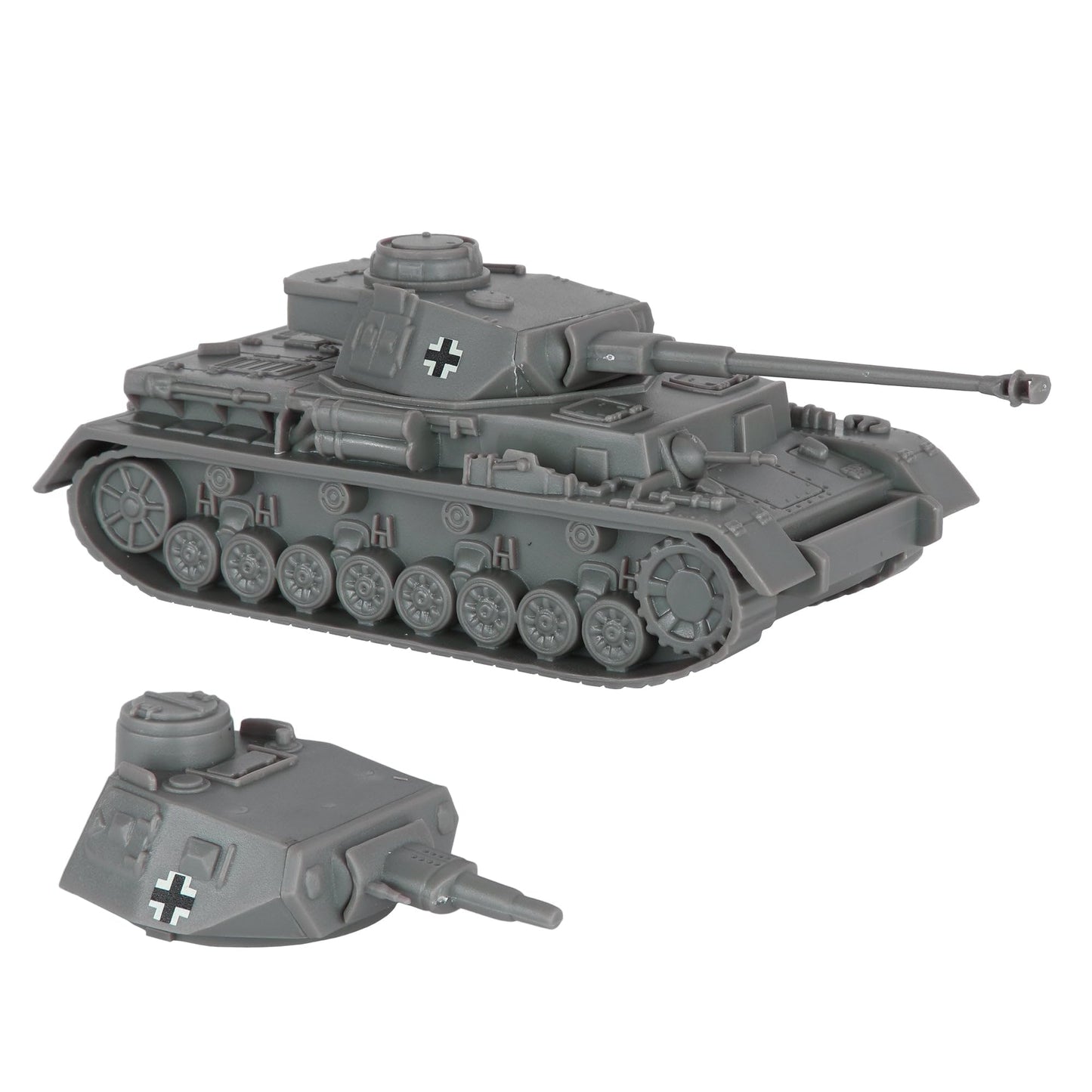 BMC Toys Panzer IV Tank Model Sd.Kfz. 161 - Small Charcoal Gray Plastic Military Vehicle 1:38 Scale