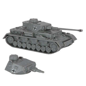 BMC Toys Panzer IV Tank Model Sd.Kfz. 161 - Small Charcoal Gray Plastic Military Vehicle 1:38 Scale