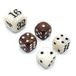Luck Lab Backgammon Pearl Dice Set - 22 mm Doubling Cube Plus Four 16 mm Dice with Storage Bag, Brown/White Marbelized