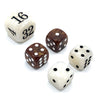 Luck Lab Backgammon Pearl Dice Set - 22 mm Doubling Cube Plus Four 16 mm Dice with Storage Bag, Brown/White Marbelized