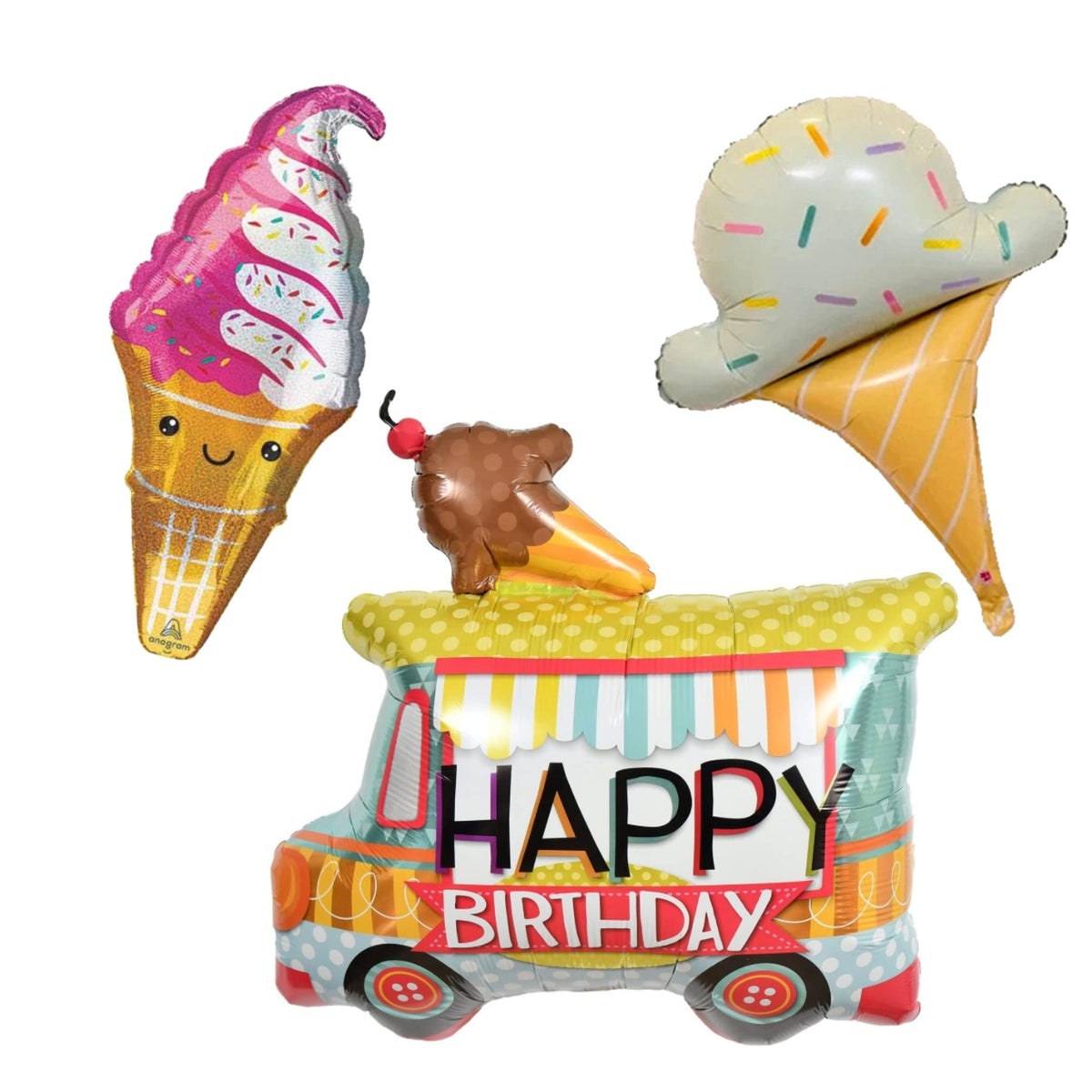 Atpata Funky Icecream Foil Balloons Bouquet for Summer Parties Icecream Theme Parties, Multicolour